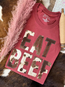 Eat Beef Embroidered T-Shirt