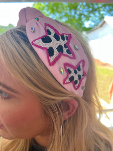 Cowprint Star Headband