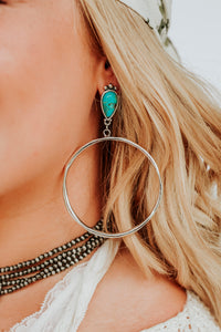 Basic Turquoise Hoop Earrings
