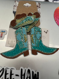 Two Stepping Boot Earrings